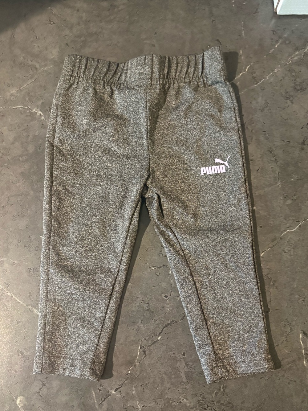 💥Buy 2 Get 1 Free💥 Puma Baby 6-9M  Heather Gray Joggers with White Logo
